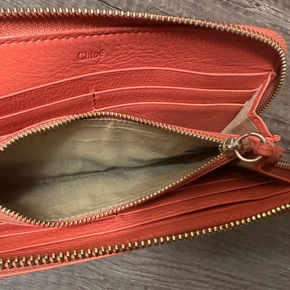 Chloe Orange Leather Wallet